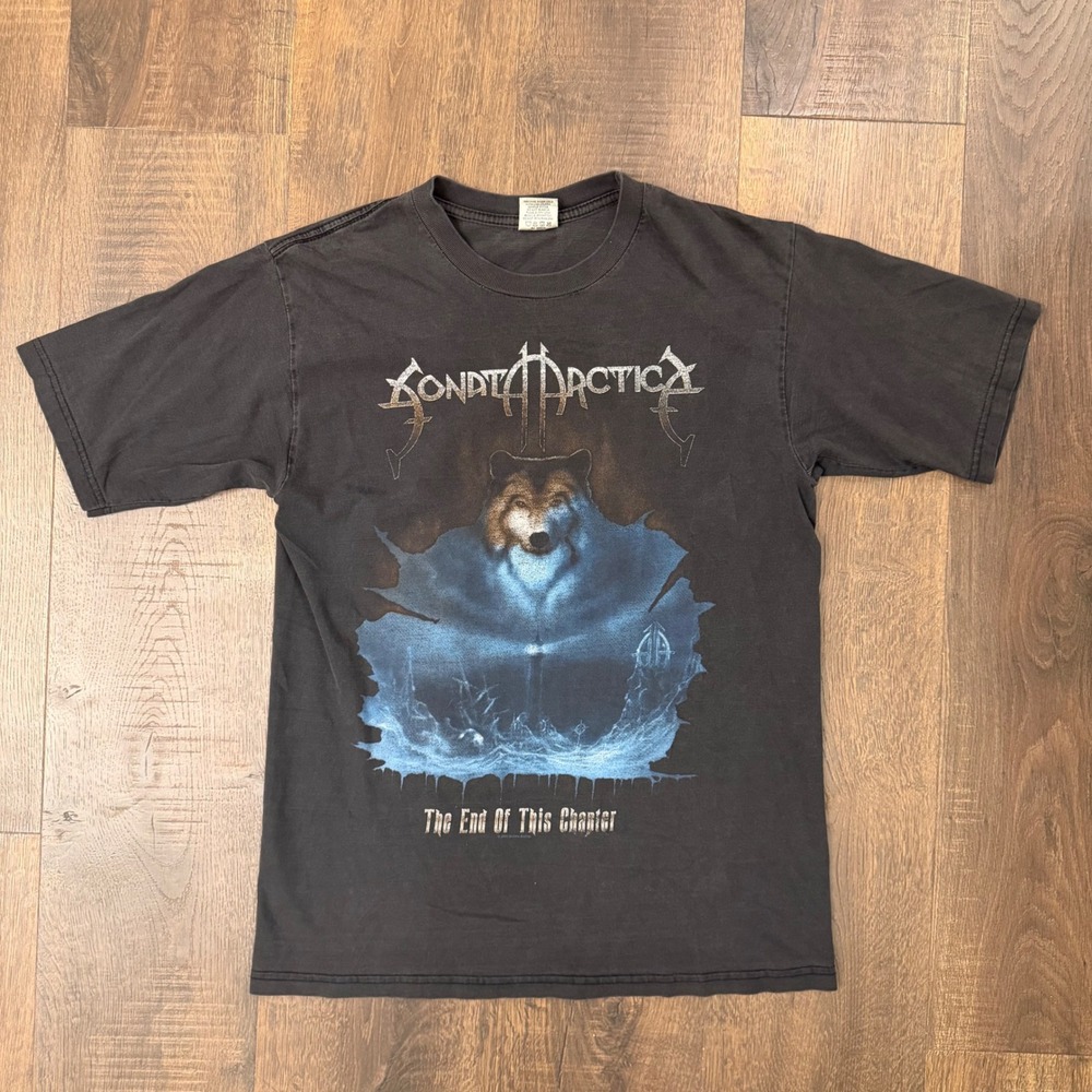 VTG 90s Y2K Sonata Arctica Band Shirt Mens Medium Black The End Of This Chapter